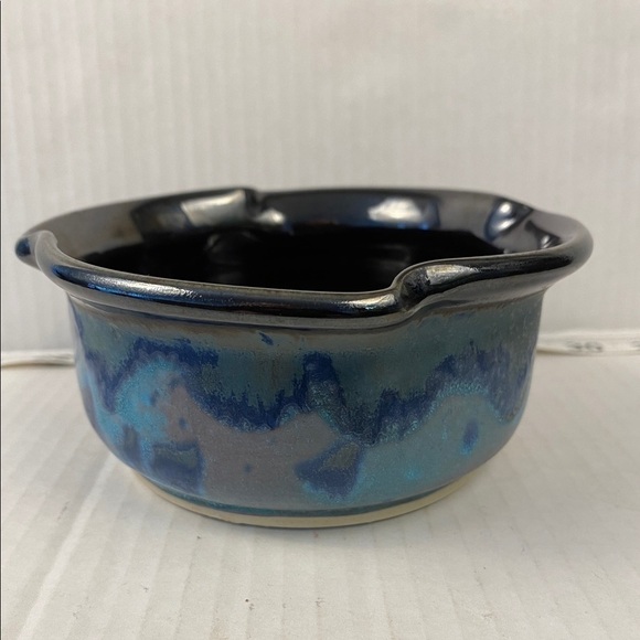 pottery bowl art serving decor ceramic artist signed - Picture 4 of 11